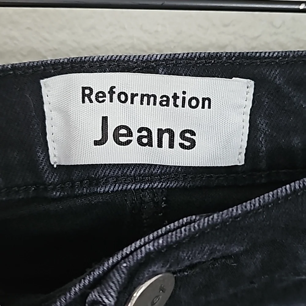 Reformation High-Rise Black Wash Skinny Jeans